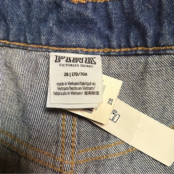 Pink Victoria Secret High-Waist Cut-off Denim Shorts size 28 NWT - Picture 5 of 7